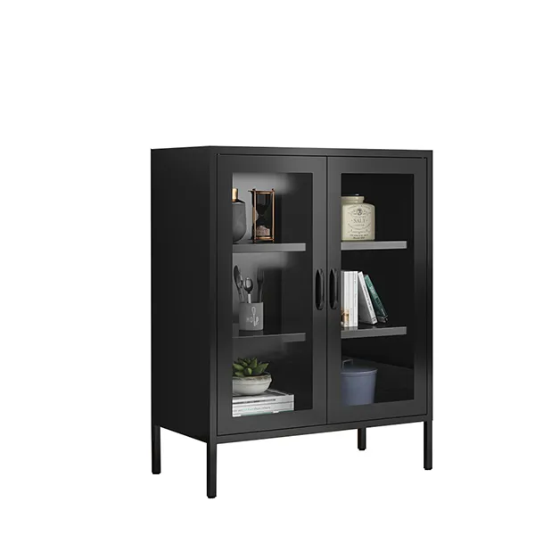 Single Door Rounded glass Low Cabinet
